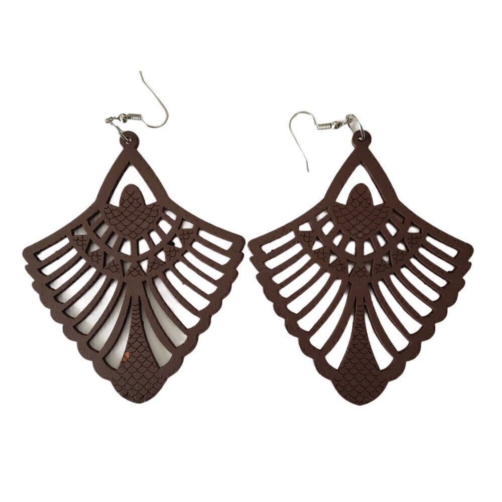 Bohemian Wooden Drop Lightweight Dangle Earrings